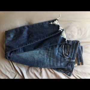 Joe’s frayed hem jeans